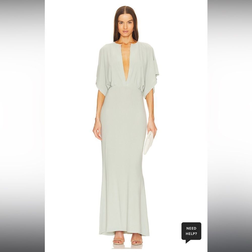 NWT Norma Kamali Obie Gown in Dried Sage XS Revolve - Picture 15 of 15